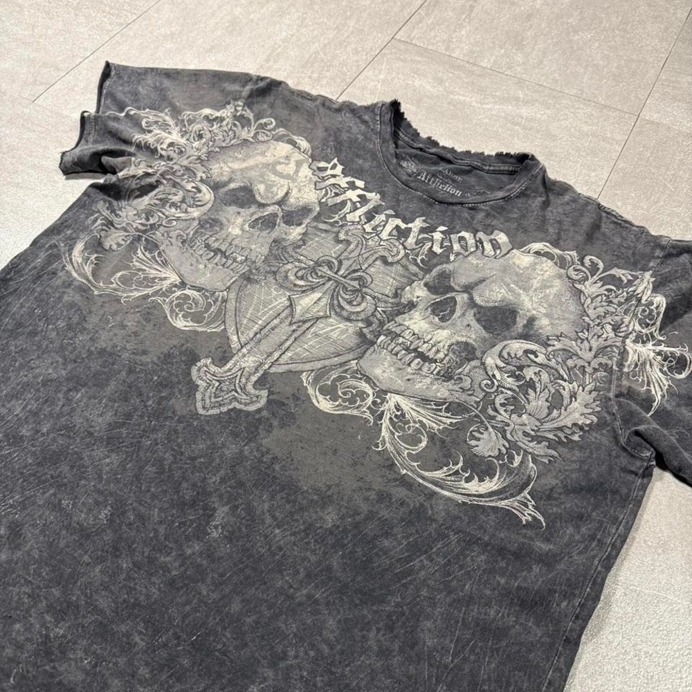 INSANE Distressed Affliction x Oscar de la hoya vs Manny Pacquiao Tee Large